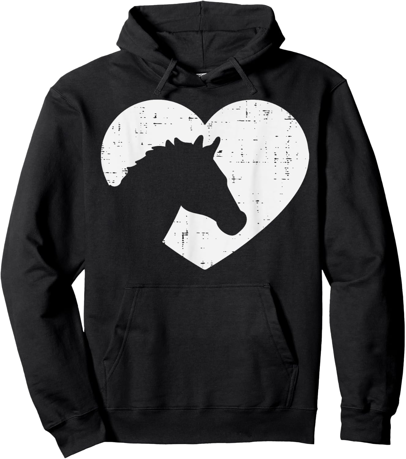 Heart Horse Silhouette Riding Rider Equestrian Men Women Hoodie - Hoodie | Black