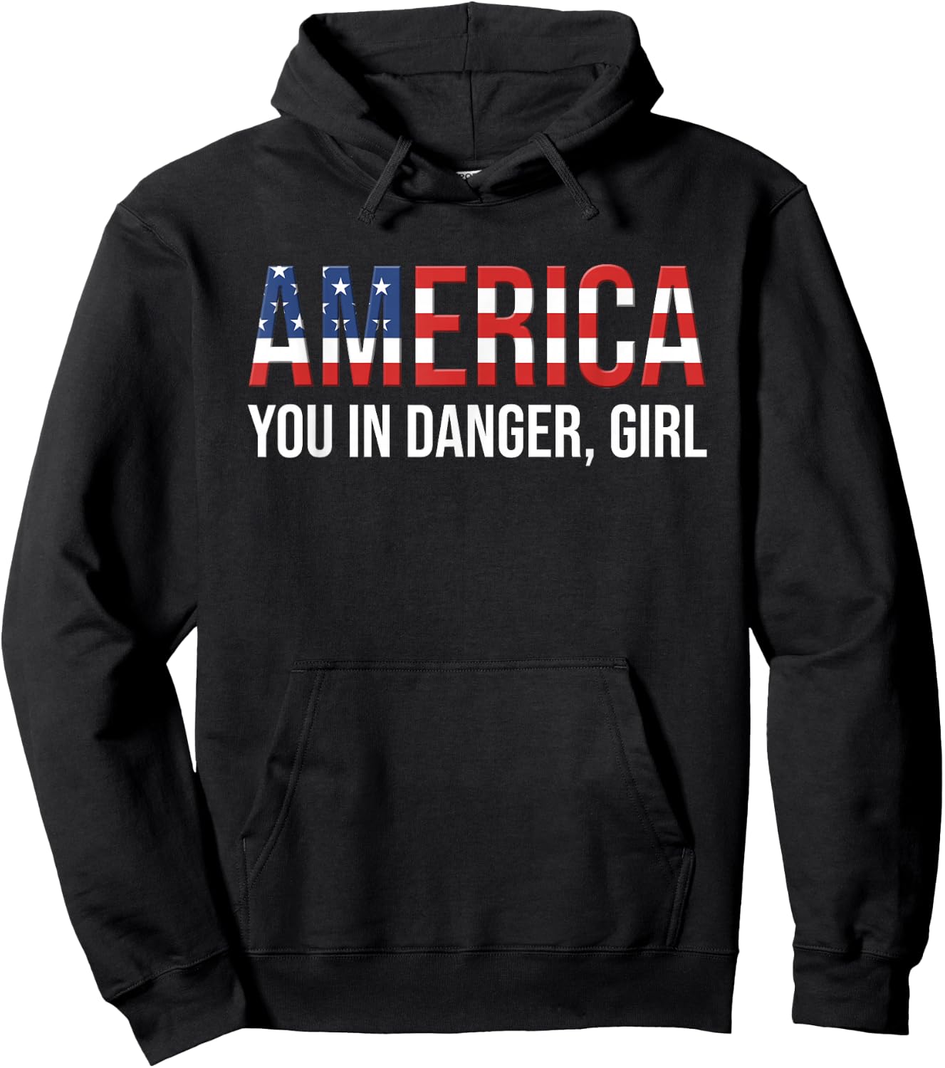 America You In Danger Girl Pro-Democracy Voting Rights Hoodie - Hoodie | Black