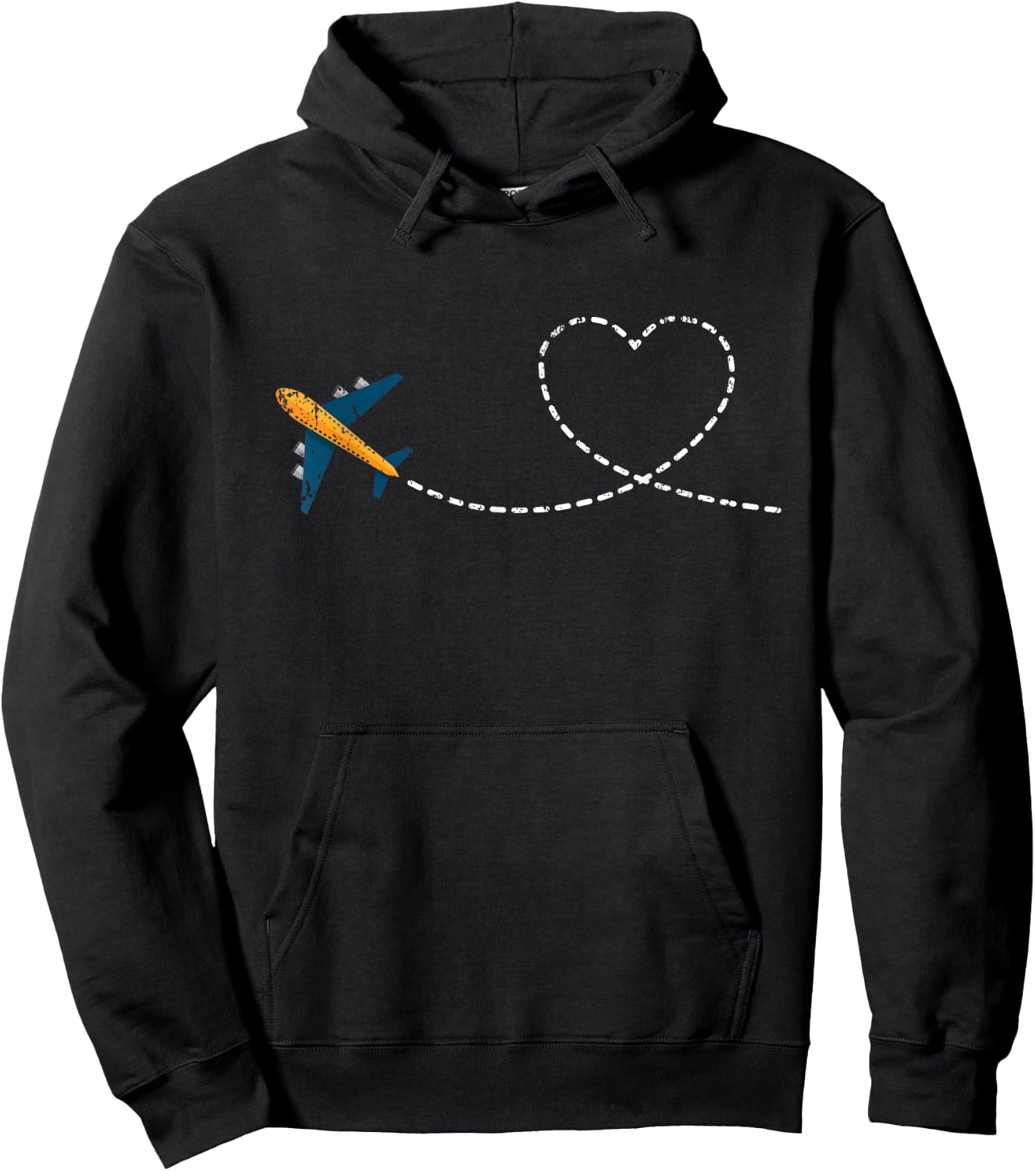 Aeroplane Heart Valentine's Day Gift Pilot Hoodie - Hoodie | Black