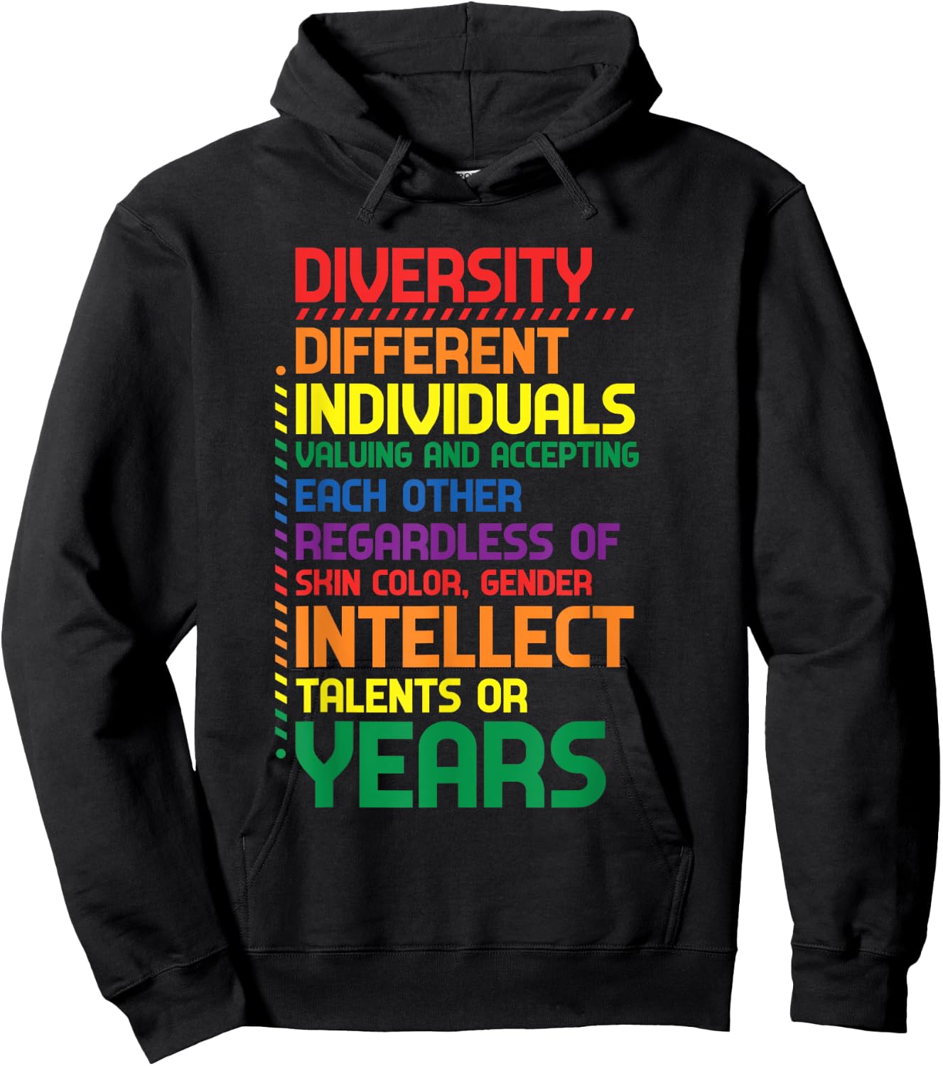 Colorful Rainbow Diversity Definition Hoodie - Hoodie | Black