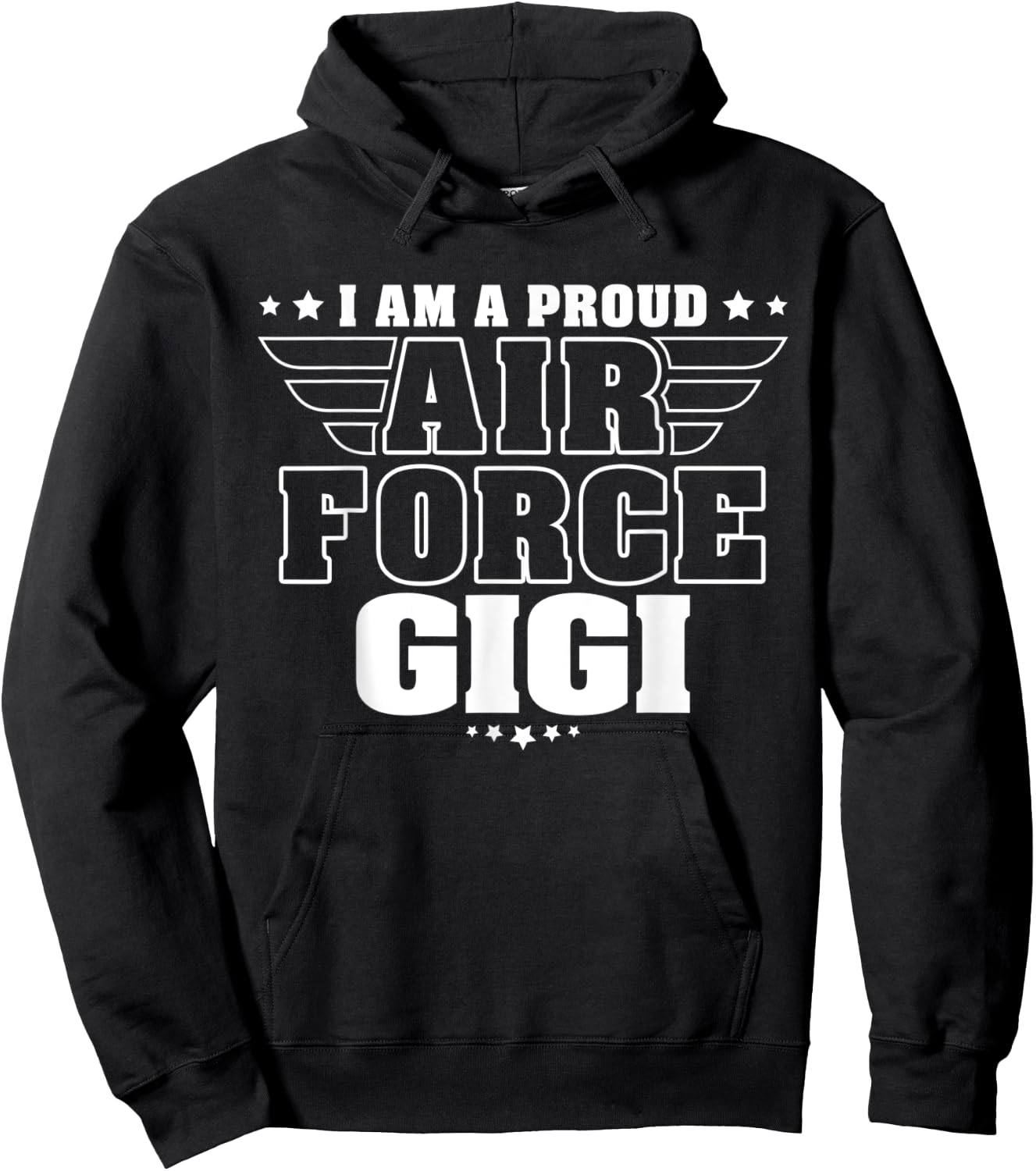 Proud Air Force Gigi Patriotic Pride Military Grandmother Women Men Hoodie - Hoodie | Black