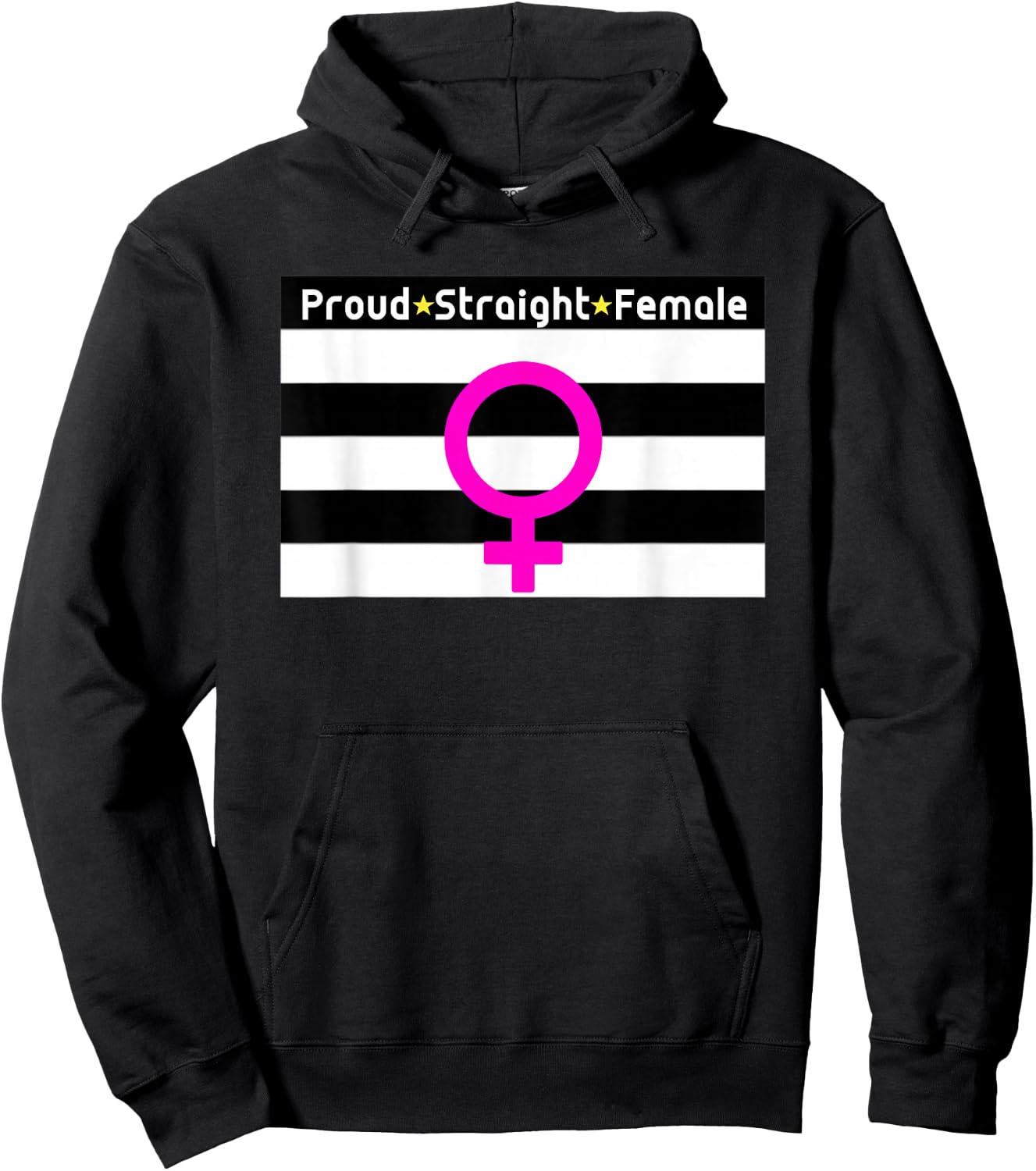 Straight - Proud - Heterosexual Female Hoodie - Hoodie | Black