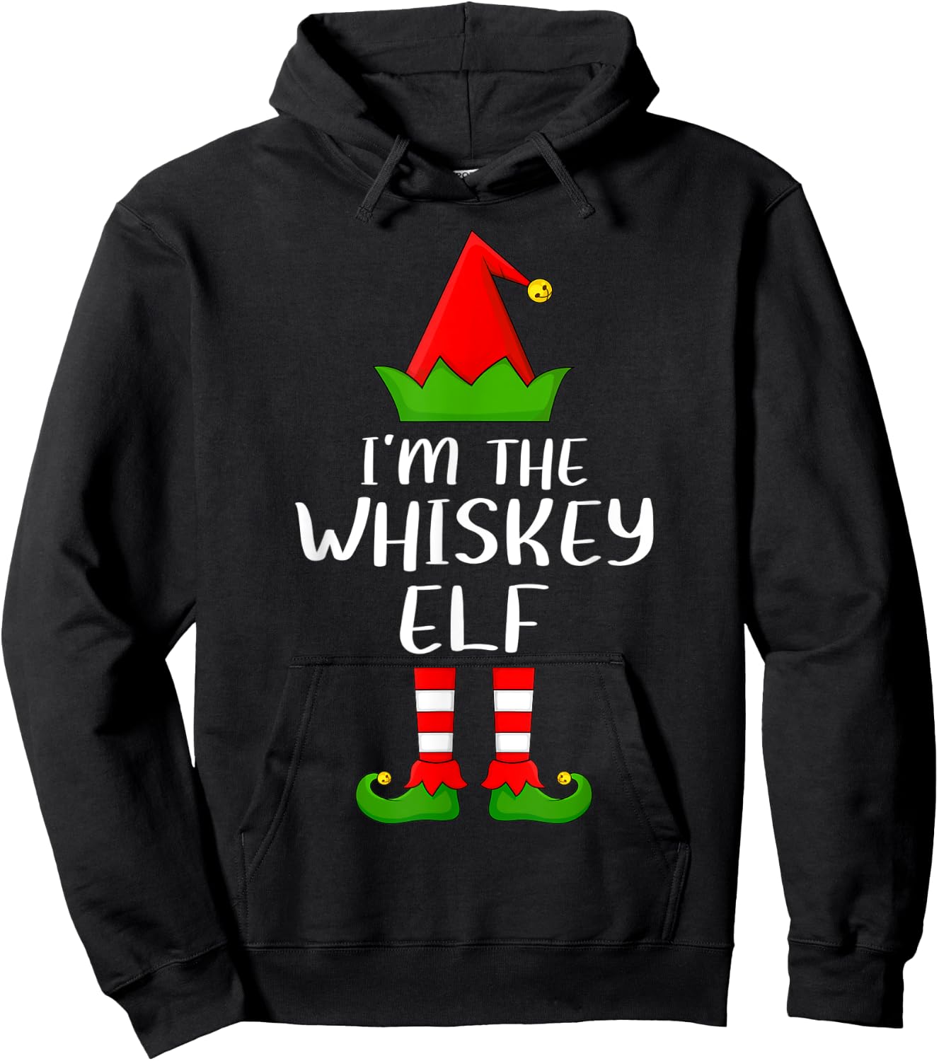 Funny Matching Family I'm The Whiskey Elf Christmas Hoodie - Hoodie | Black