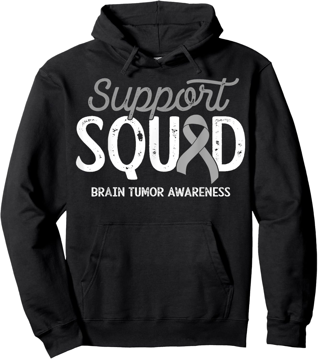 Brain Tumor Awareness Support Squad Warrior Survivor Crew Hoodie - Hoodie | Black