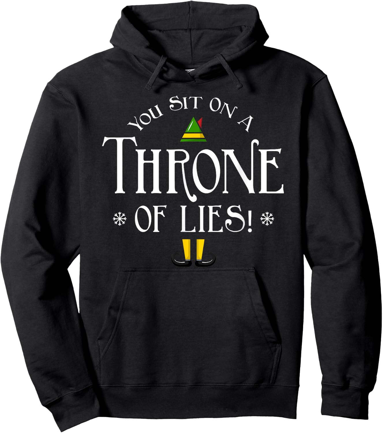 You Sit On A Throne Of Lies! Funny Christmas Fake Santa Gift Hoodie - Hoodie | Black