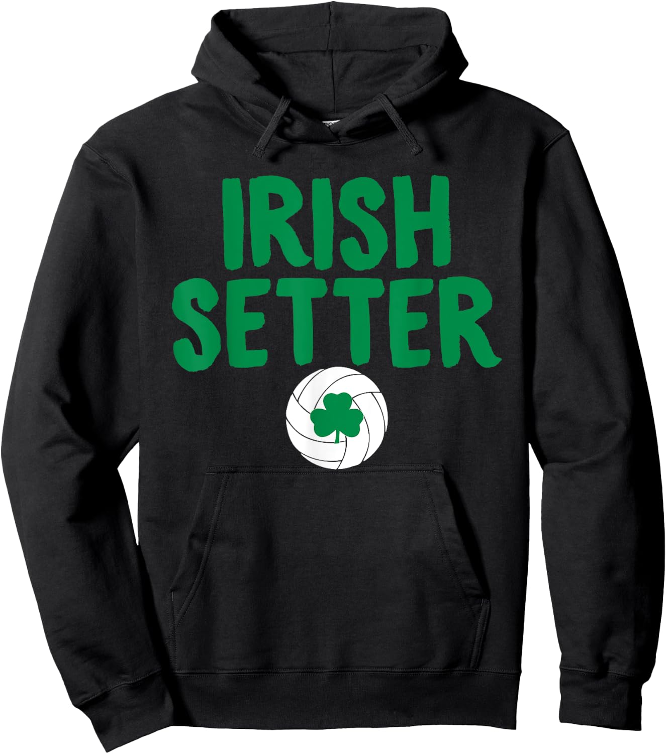 Irish Setter Hilarious Volleyball Shamrock Hoodie - Hoodie | Black