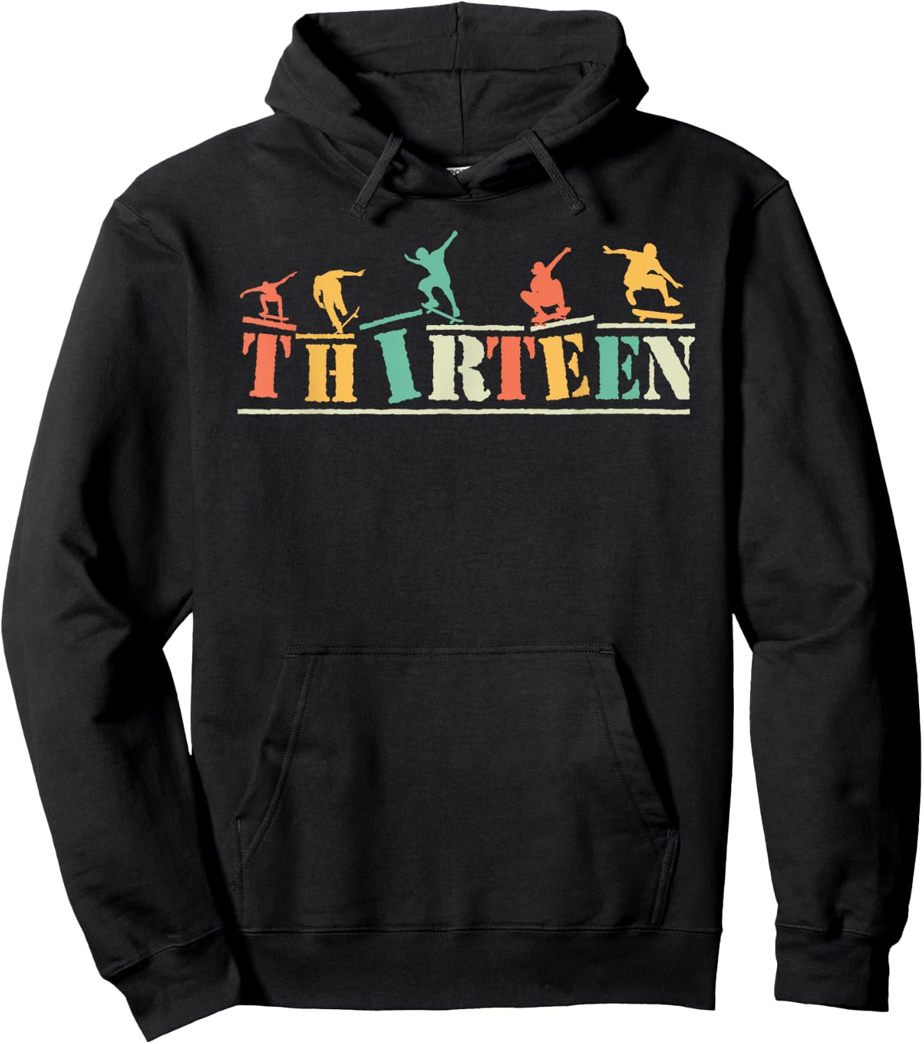 13th Birthday Skateboarder Thirteen 13 Bday Boys Kid Youth Hoodie - Hoodie | Black