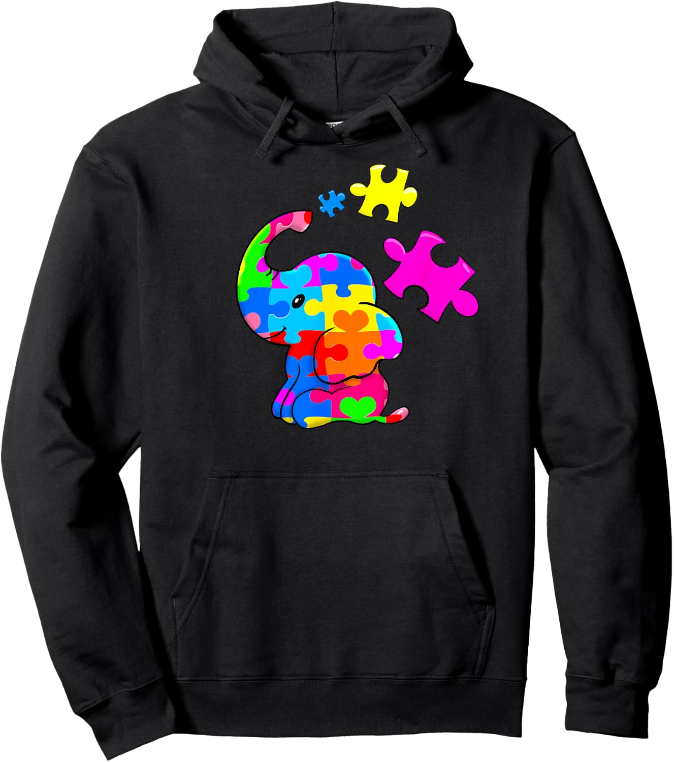Cute Autism Elephant Autism Awareness Autistic Hoodie - Hoodie | Black