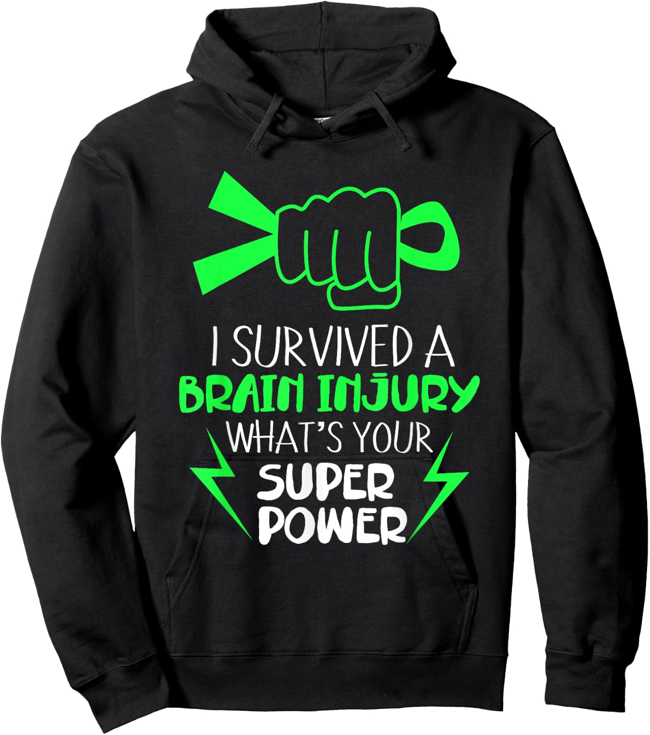 I Survived Brain Injury Superpower Strong Awareness Hoodie - Hoodie | Black