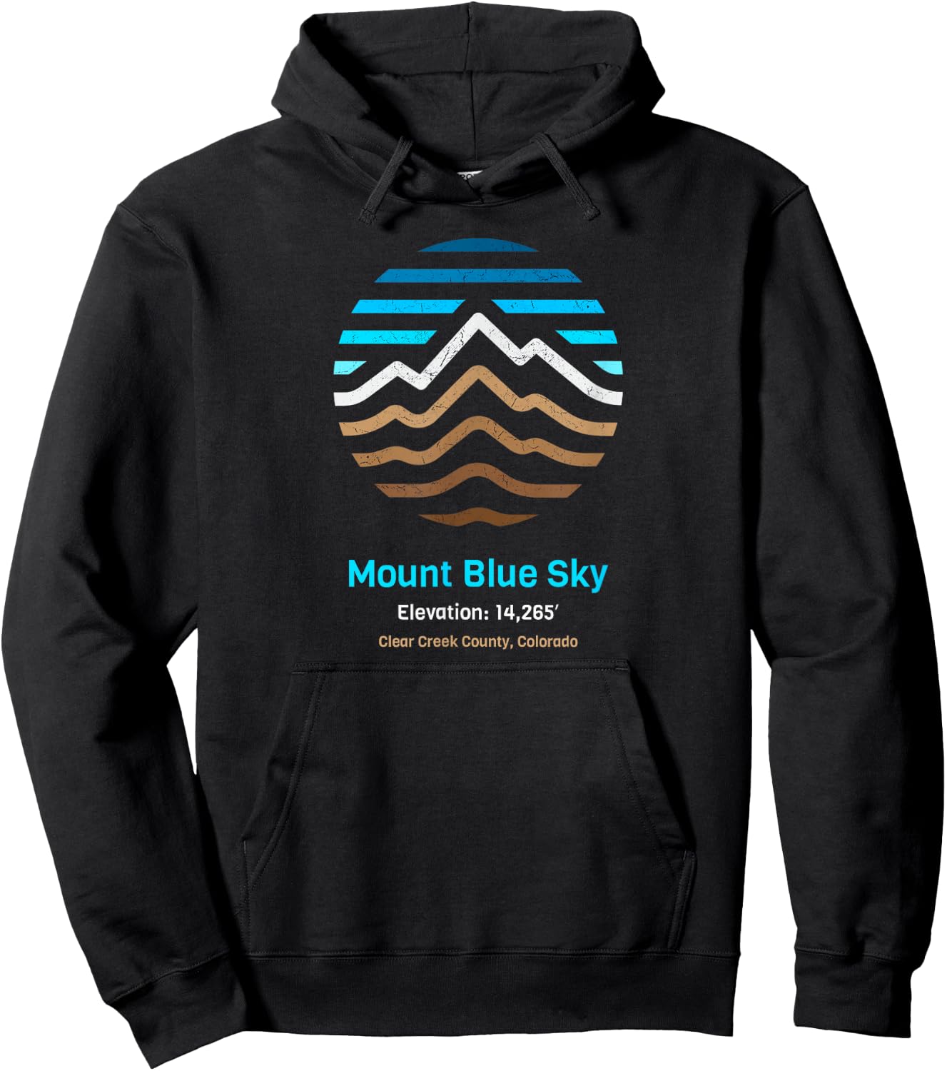 Mount Blue Sky - Formally Mount Evans - Colorado Hoodie - Hoodie | Black