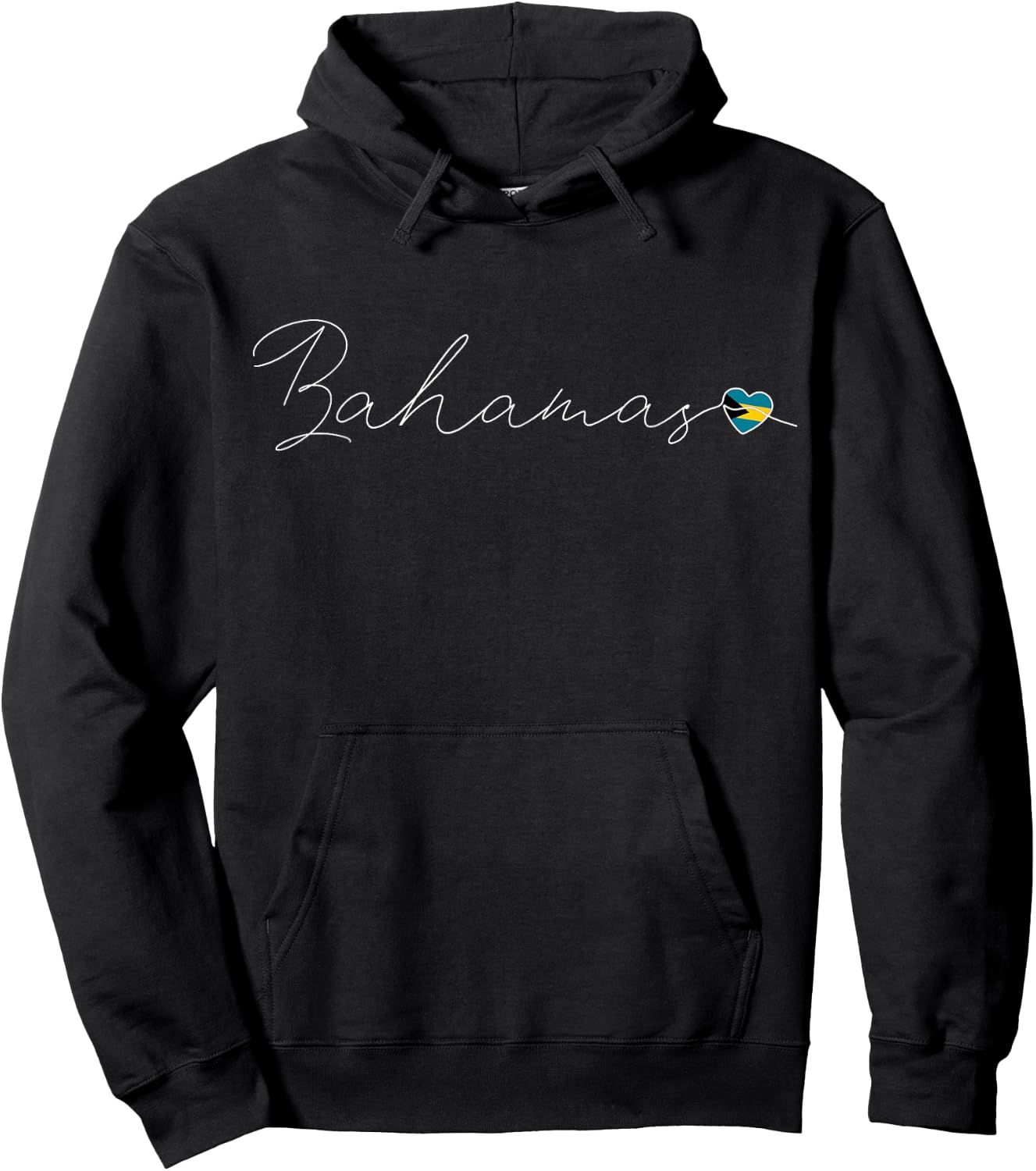 Bahamas Love Bahamian Flag and Heart on Bahamas Hoodie - Hoodie | Black