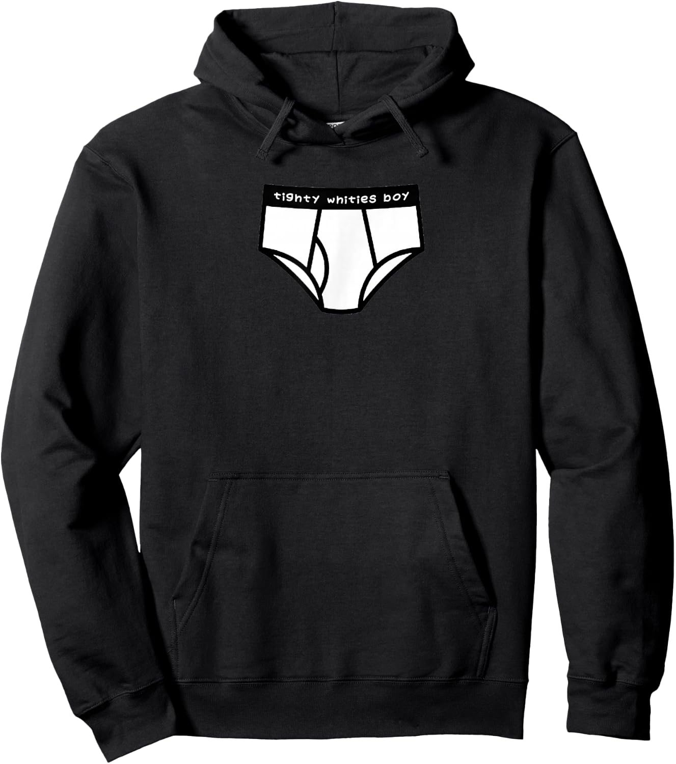 TIGHTY WHITIES BOY Men's White Briefs Underwear Design Hoodie - Hoodie | Black