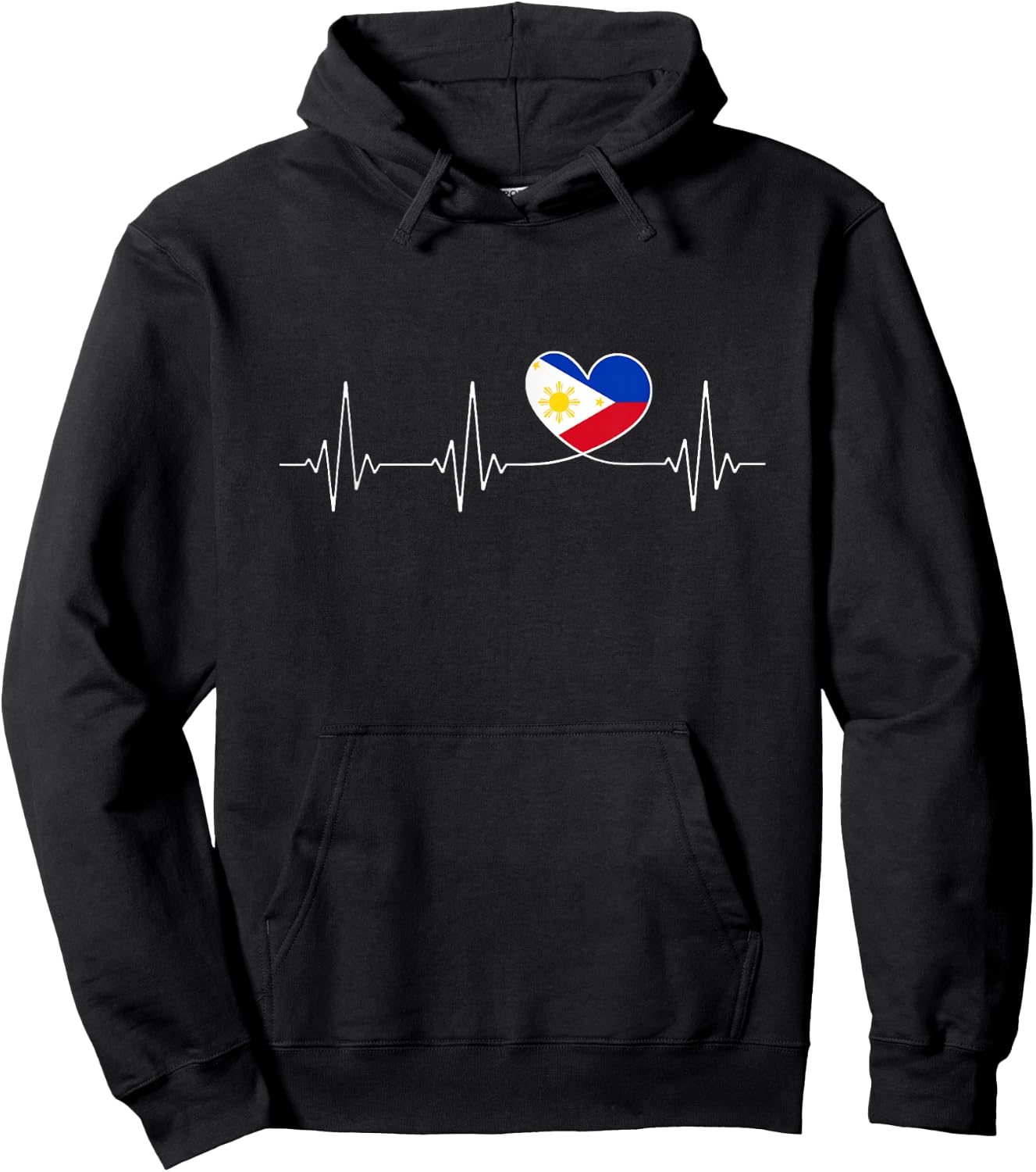 Philippines Love & Filipino Flag with Heart for Philippines Hoodie - Hoodie | Black