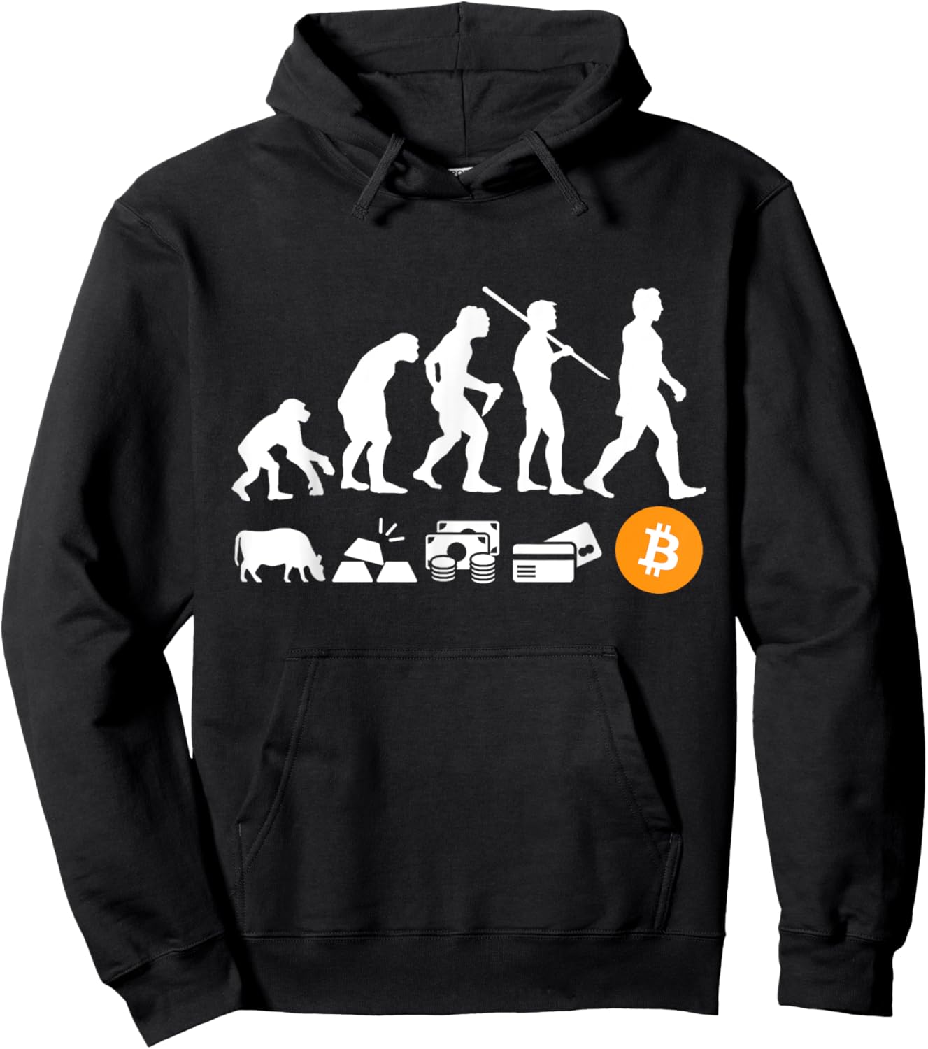 Bitcoin Evolution of Money | A BTC Crypto Hoodie - Hoodie | Black
