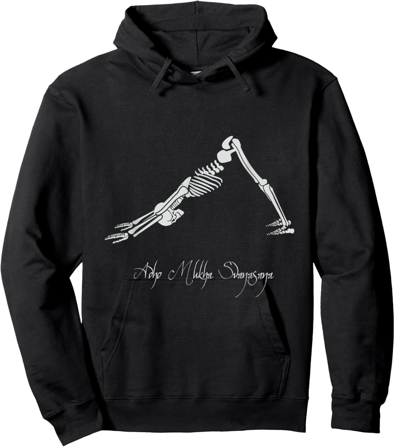 Human Skeleton Make Yoga Downward Facing Dog Pose Svanasana Hoodie - Hoodie | Black