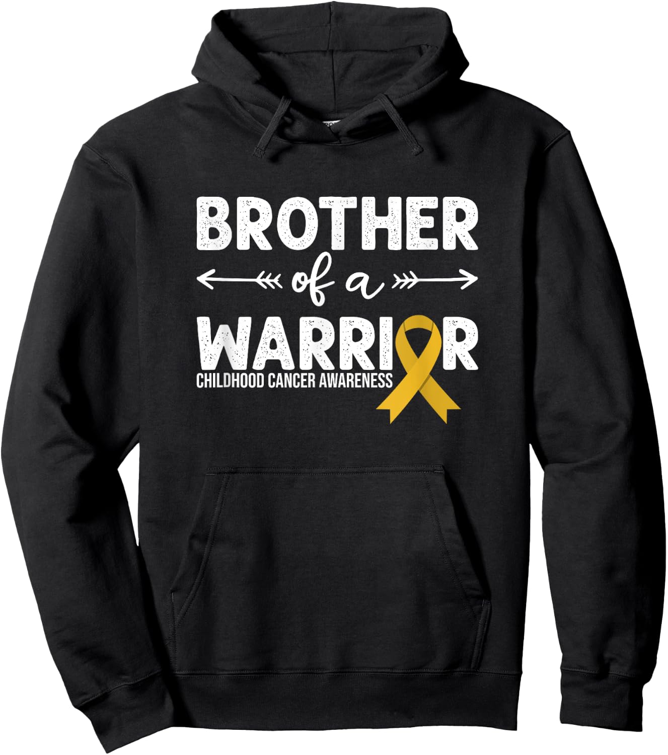 Brother Of A Warrior - Childhood Cancer Awareness Hoodie - Hoodie | Black