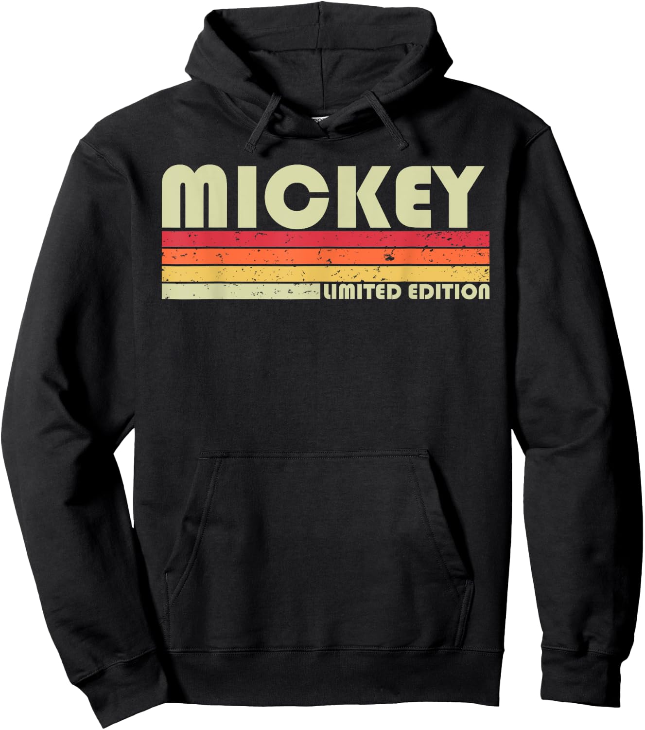 MICKEY Name Personalized Retro Vintage 80s 90s Birthday Hoodie - Hoodie | Black