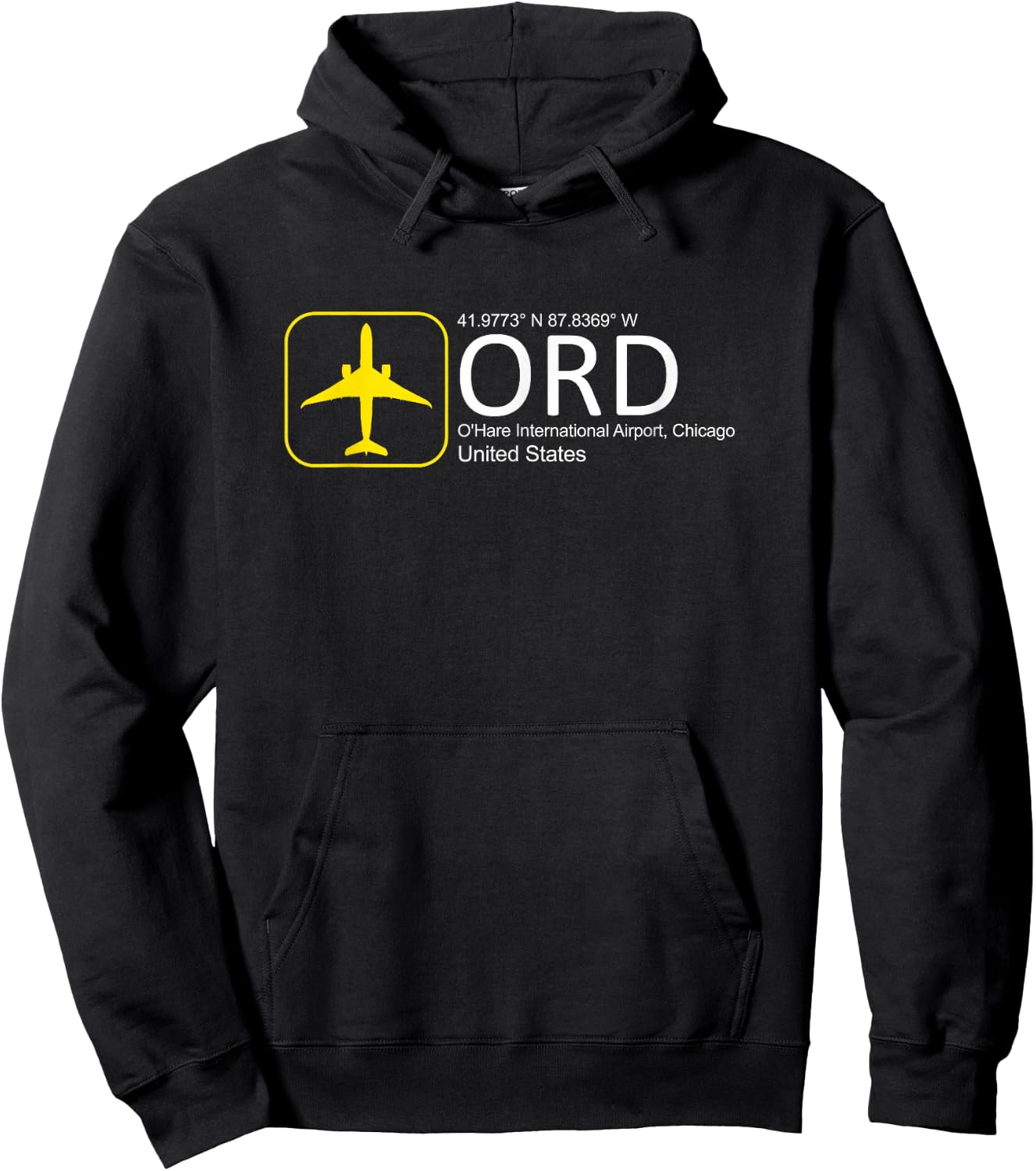 Chicago O'Hare Illinois Airport Jersey ORD Flight Crew Hoodie - Hoodie | Black