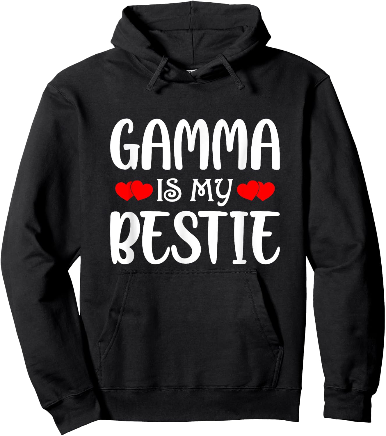 Gamma Is My Bestie Toddler Design from Grandma Grandpa Hoodie - Hoodie | Black