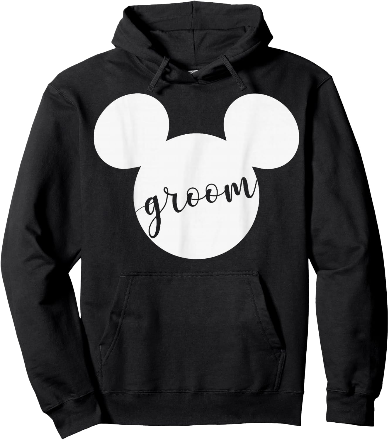 Disney Mickey And Friends Mickey Groom Text Hoodie - Hoodie | Black