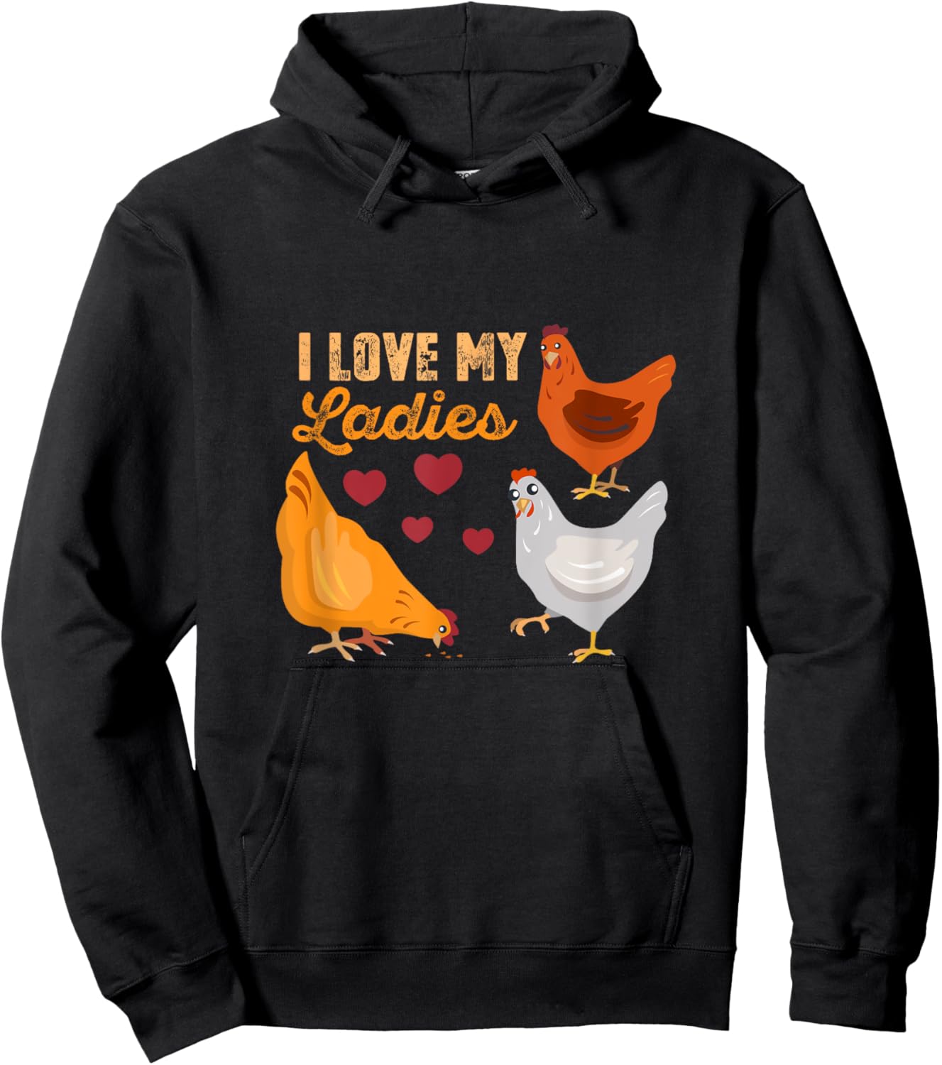 I love my Ladies funny chicken design not only for farmers Hoodie - Hoodie | Black