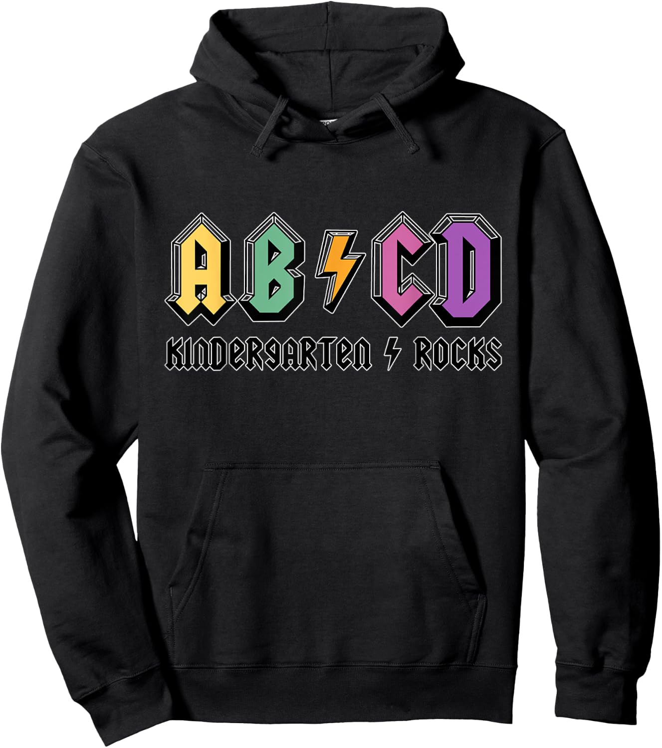 ABCD Kindergarten Rocks, Teachers, Kinder, Cute, Funny Men Women Kids Hoodie - Hoodie | Black