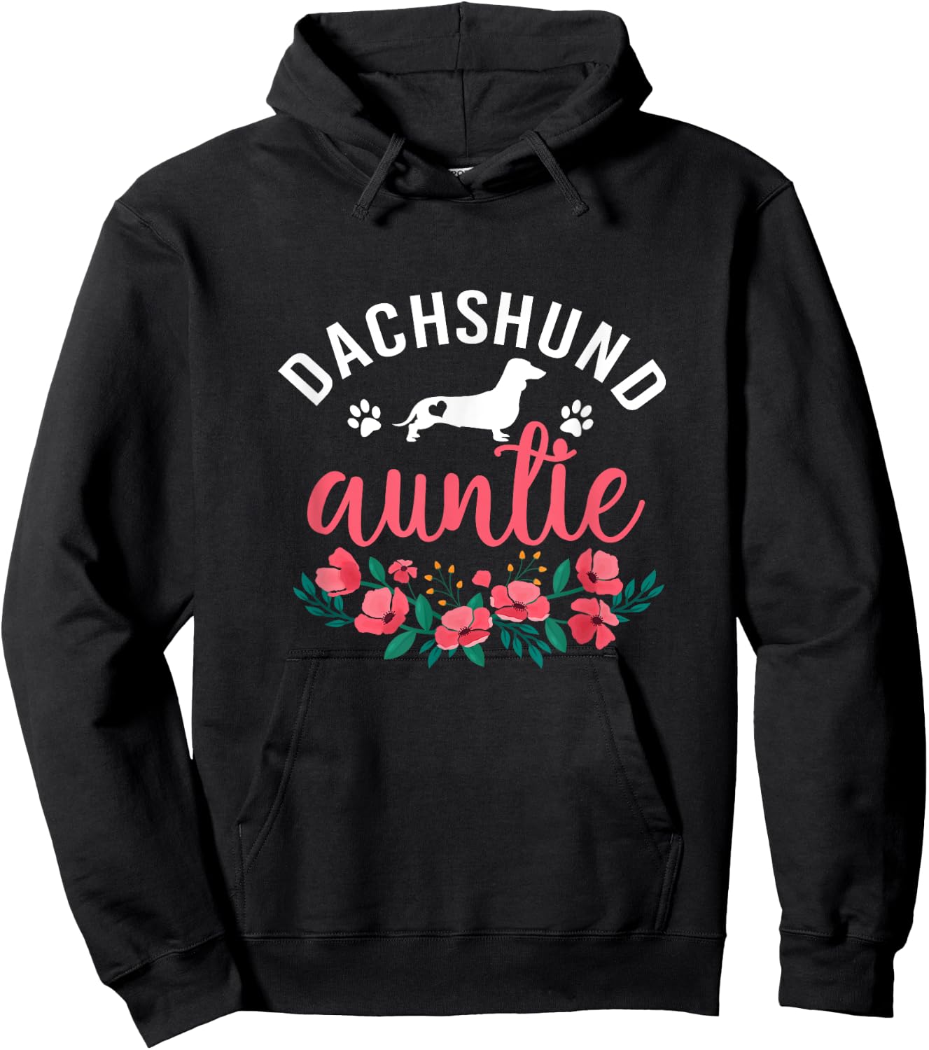 Dachshund Auntie Dog Gifts Women Aunt Dog Lover Christmas Hoodie - Hoodie | Black
