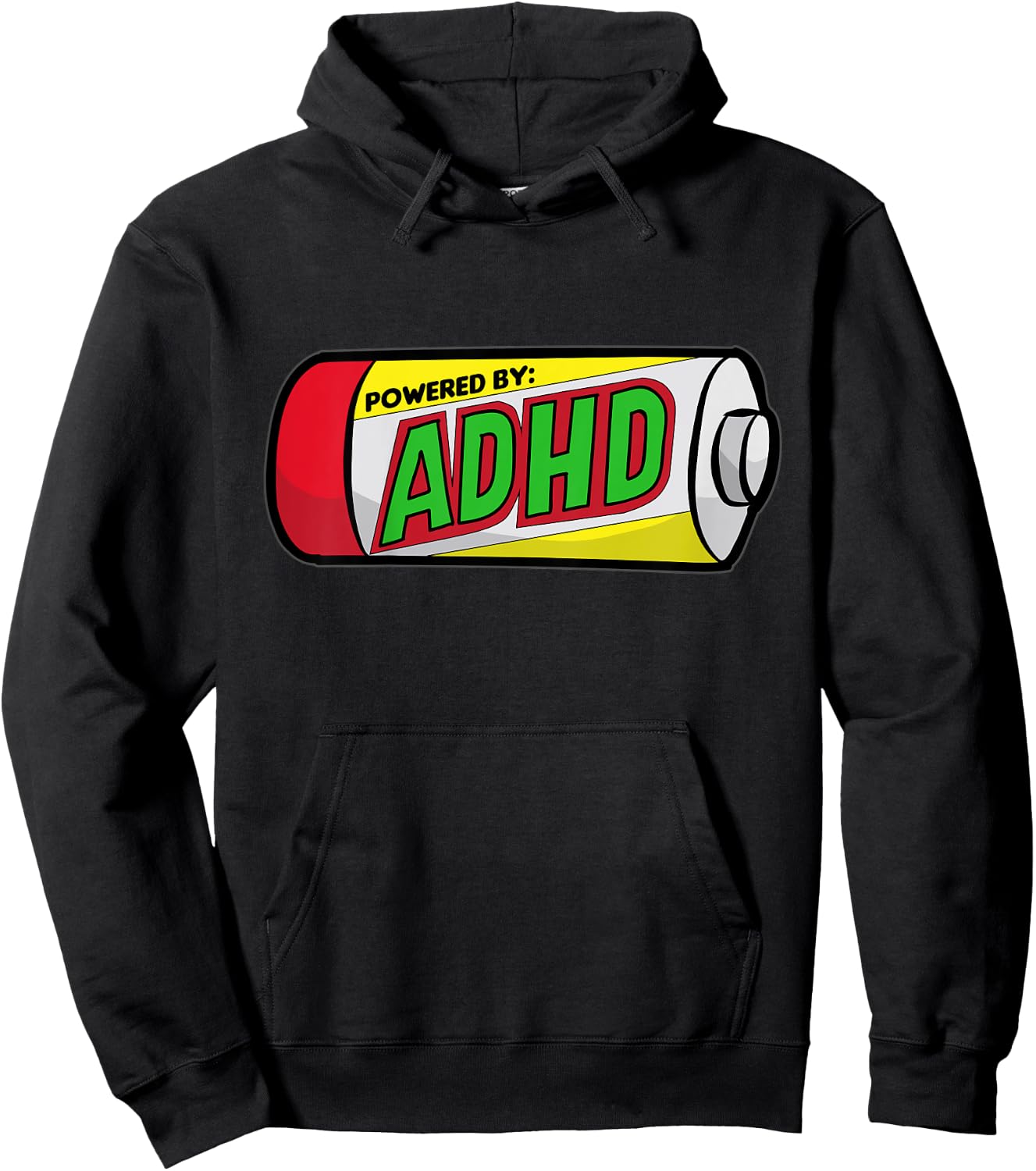Kids Powered by ADHD | funny Children Gift Hoodie - Hoodie | Black