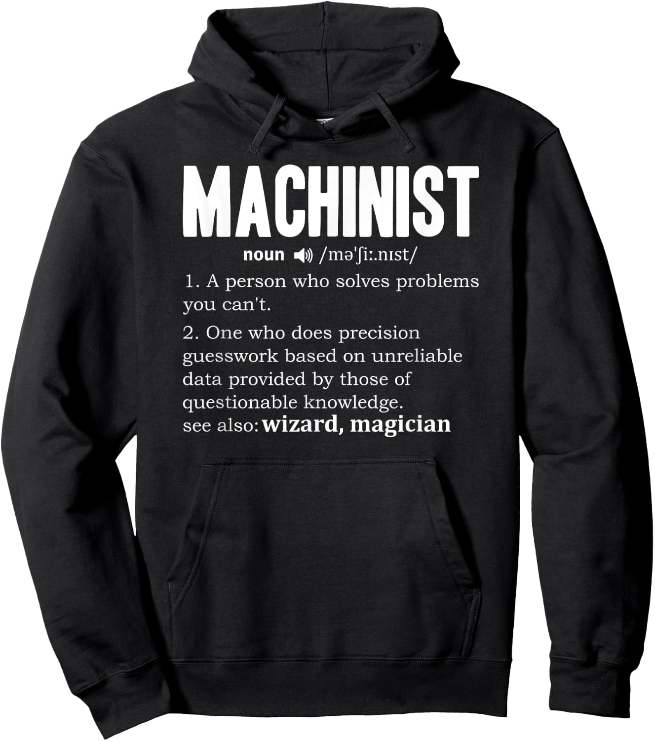 Machinist Definition Engine Driver Dictionary Noun CNC Fun Hoodie - Hoodie | Black
