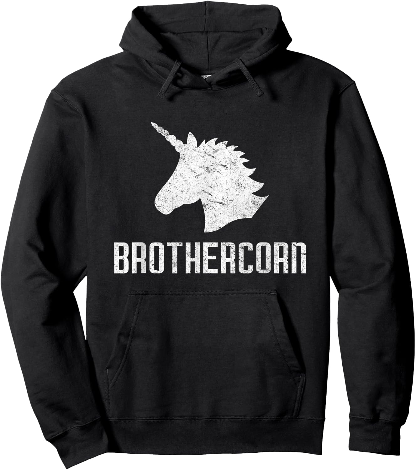 Brothercorn Unicorn Brother Funny Birthday Party Hoodie - Hoodie | Black