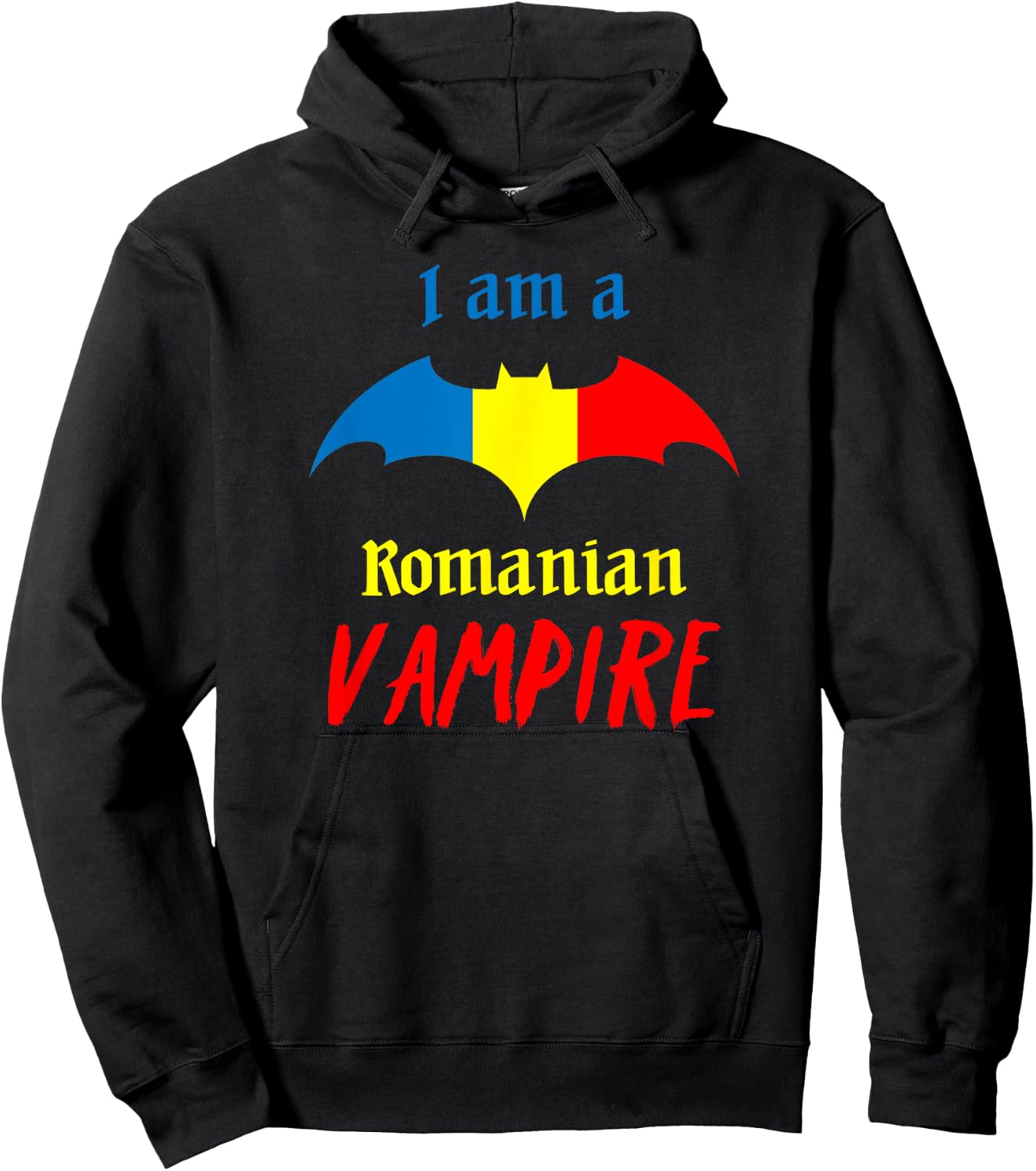 Patriotic Romanian Vampire Halloween Romania Flag Hoodie - Hoodie | Black