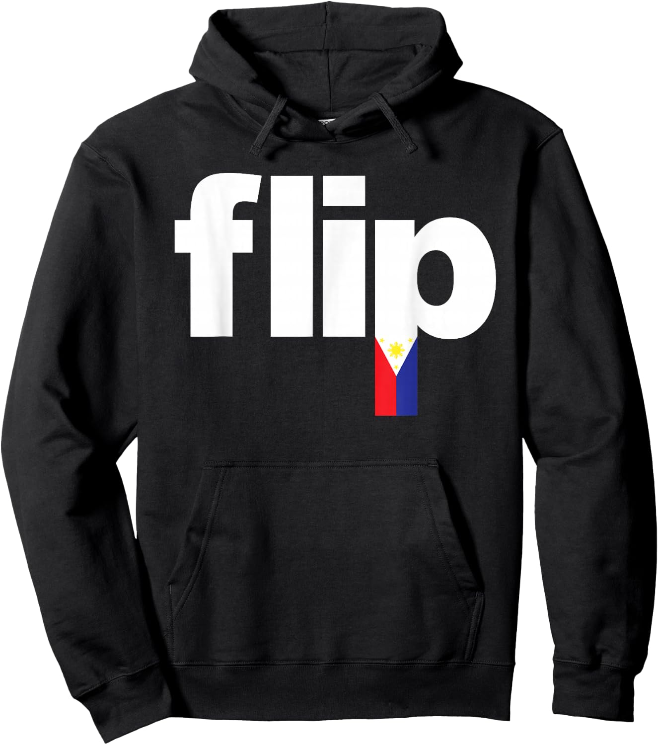 Cool Filipino Flag Pride - Pinoy Flip Logo Hoodie - Hoodie | Black