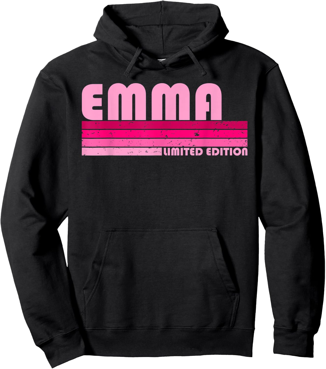 EMMA Name Personalized Retro Vintage 80s 90s Birthday Hoodie - Hoodie | Black