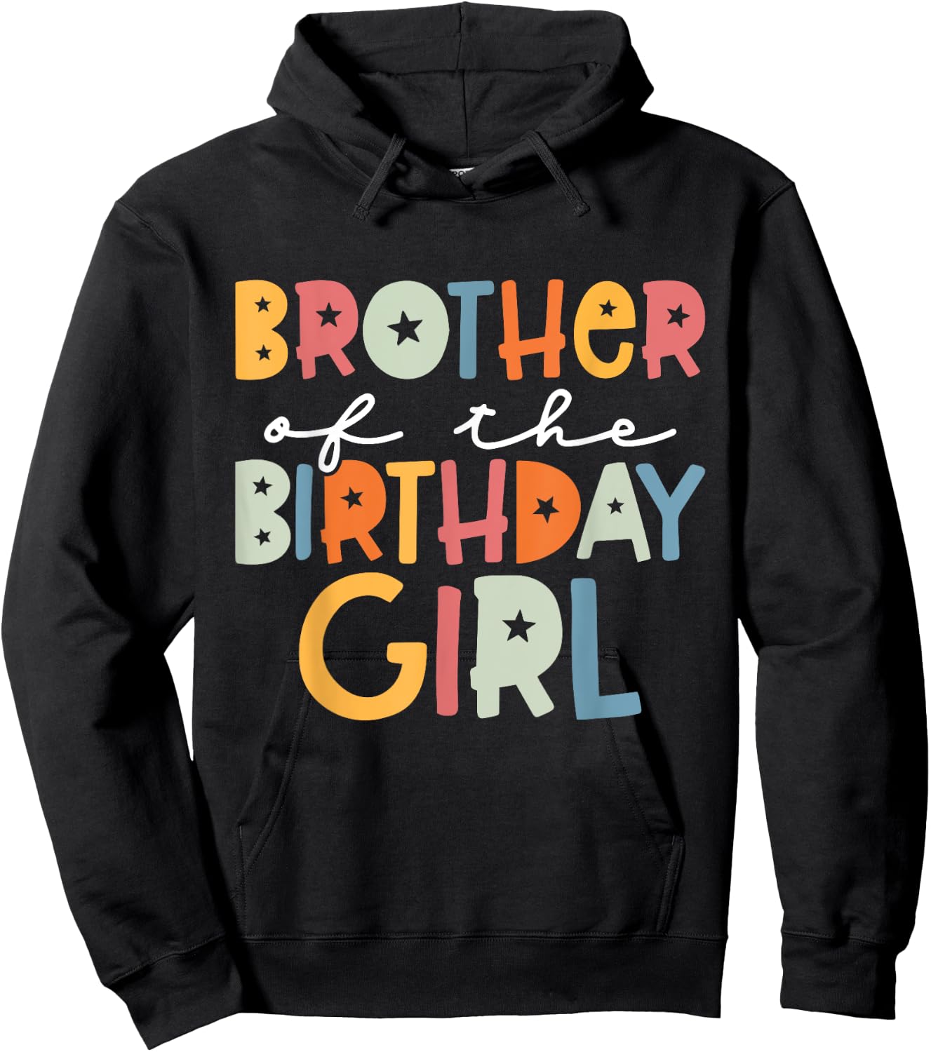 Cute Big Brother Girl Bday Brother Of The Birthday Girl Kids Hoodie - Hoodie | Black