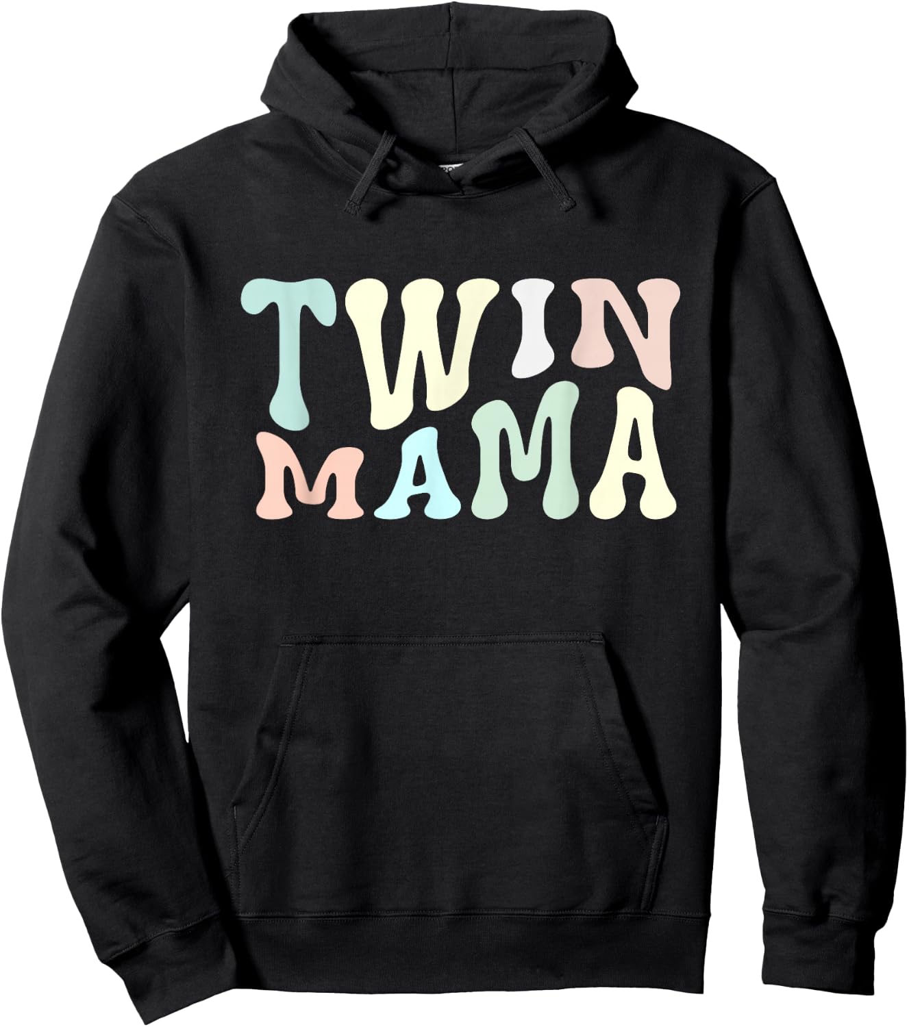Retro Twin Mama Twin Mom Established Mom Motherhood Hoodie - Hoodie | Black