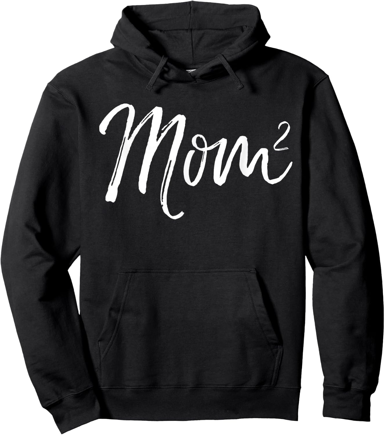 Cute Mom Shirts Mother's Day Gifts Design Studio Women's Mom Squared Cute Twin Mom Second Child Announcement Black Small Classic Fit Short Sleeve Hoodie - Hoodie | Black