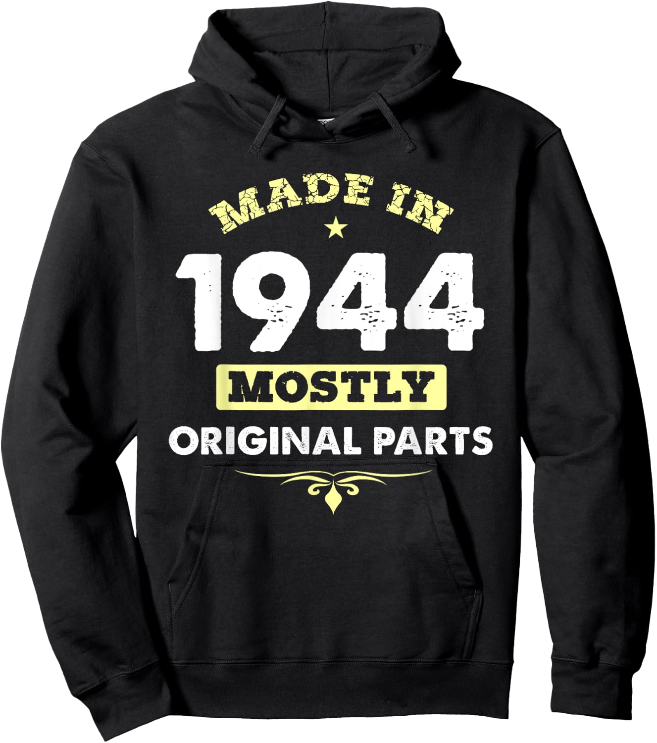 Vintage Made in 1944 Birthday Gift 80 Years Old Hoodie - Hoodie | Black