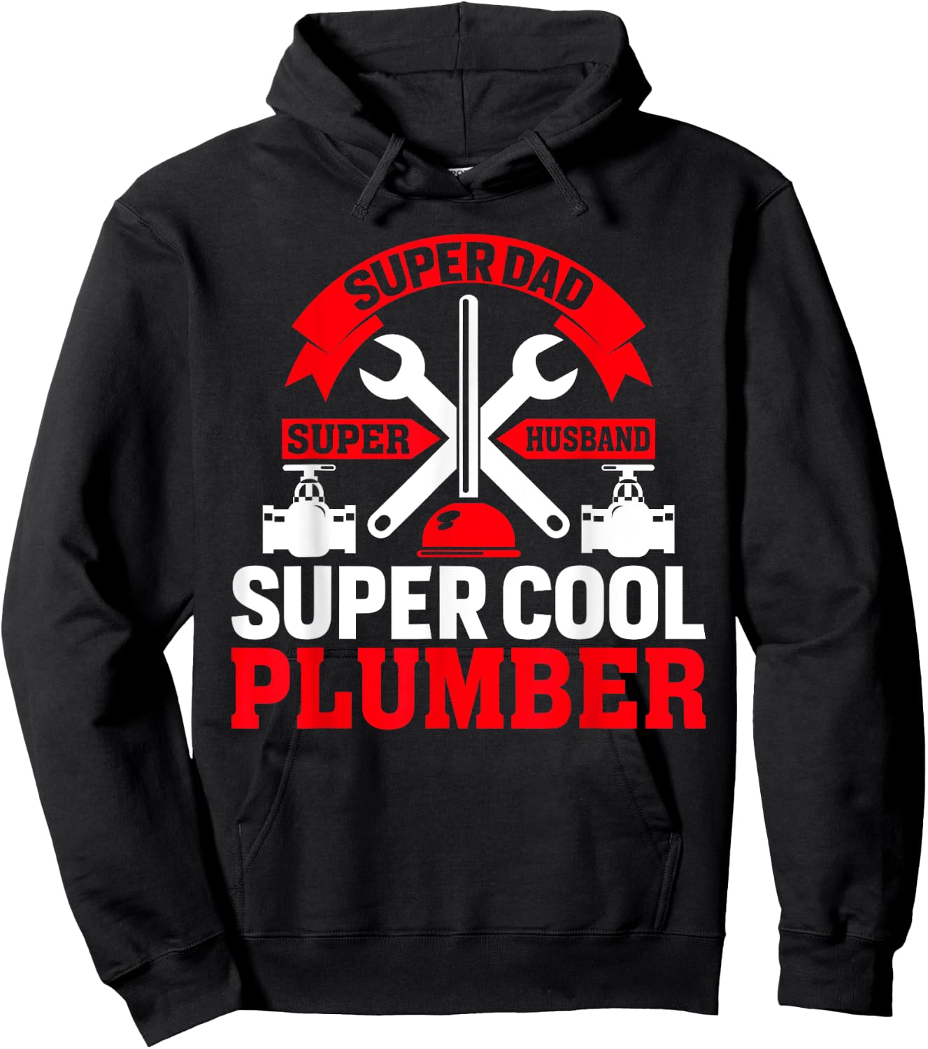 Funny Plumbing Graphic Design Plumber Dad Husband Men Hoodie - Hoodie | Black