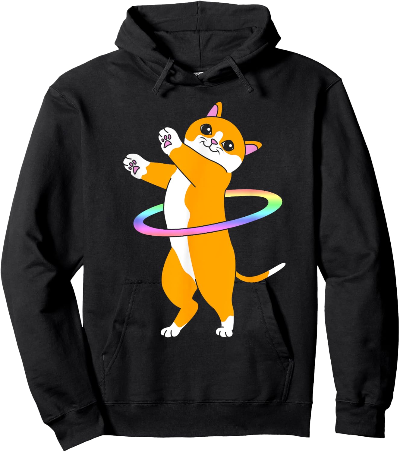 Cute Dancer Hula Hooper Cat Hula Hoop Hoodie - Hoodie | Black