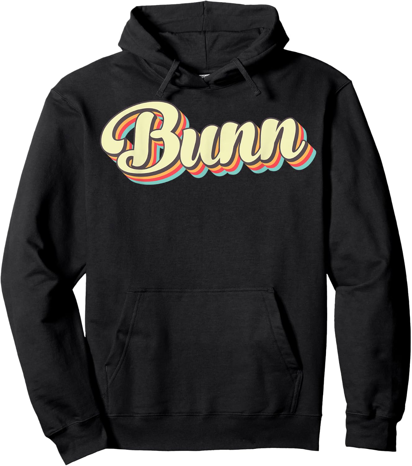 Bunn Retro Art Baseball Font Vintage Hoodie - Hoodie | Black