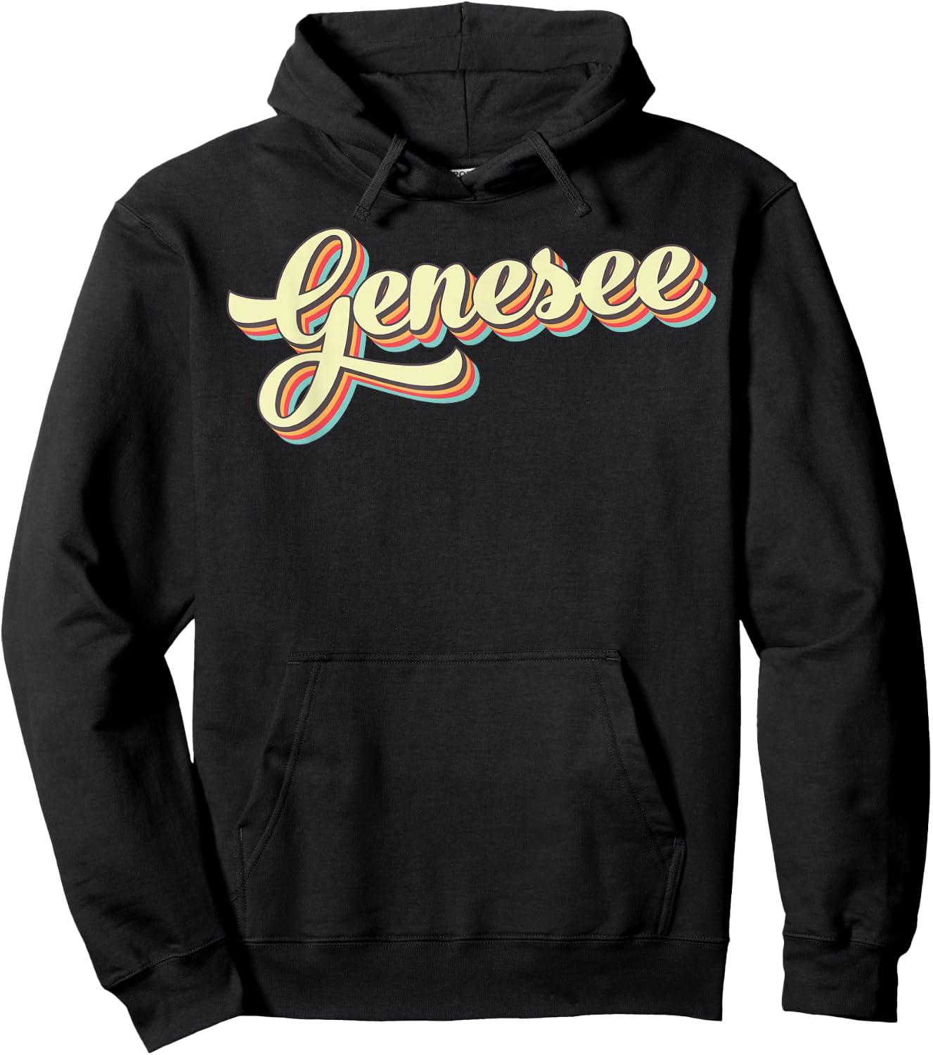 Genesee Retro Art Baseball Font Vintage Hoodie - Hoodie | Black
