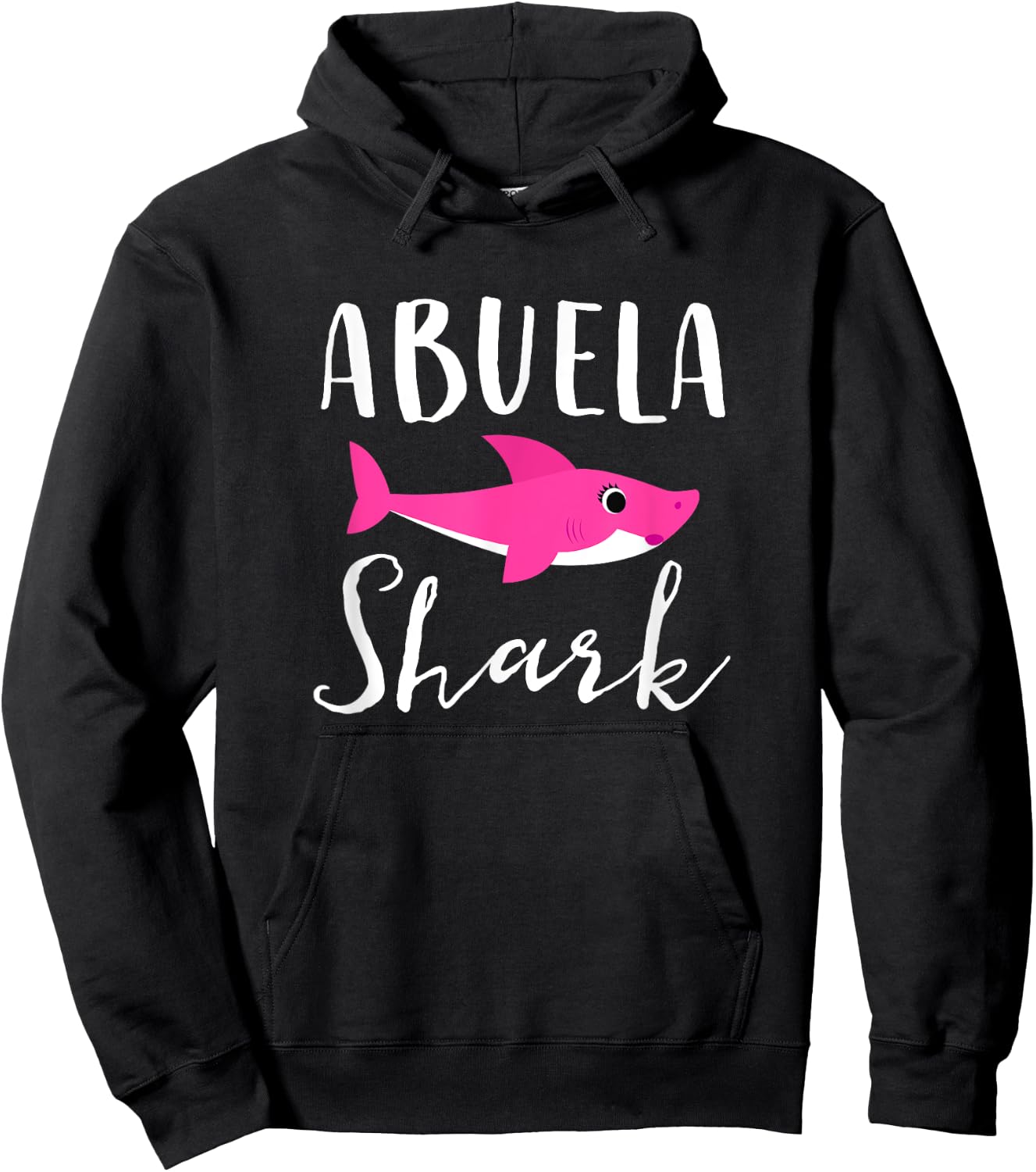 Abuela Shark Grandma Grandmother Pink Shark Graphic Hoodie - Hoodie | Black