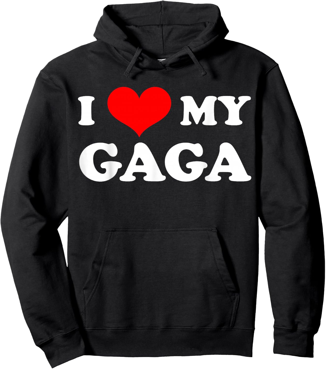 I Love My Gaga Happy Mother's Day Funny Matching Family Hoodie - Hoodie | Black