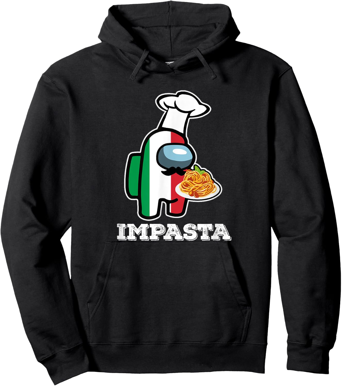 Impasta Fun Noodle Design Hoodie - Hoodie | Black