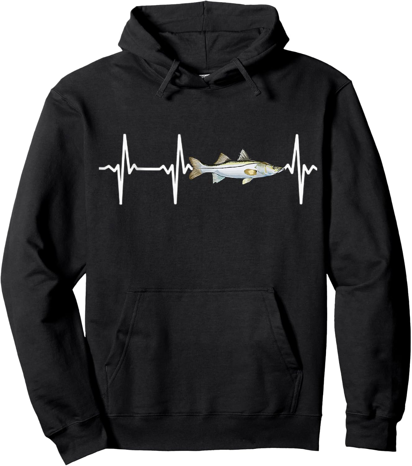 Snook Heartbeat For Saltwater Fish Fishing Lovers Hoodie - Hoodie | Black