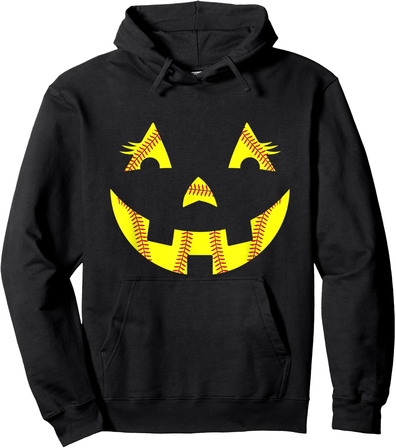 Jack O Lantern Softball Halloween Costume Mom Women Girls Hoodie - Hoodie | Black