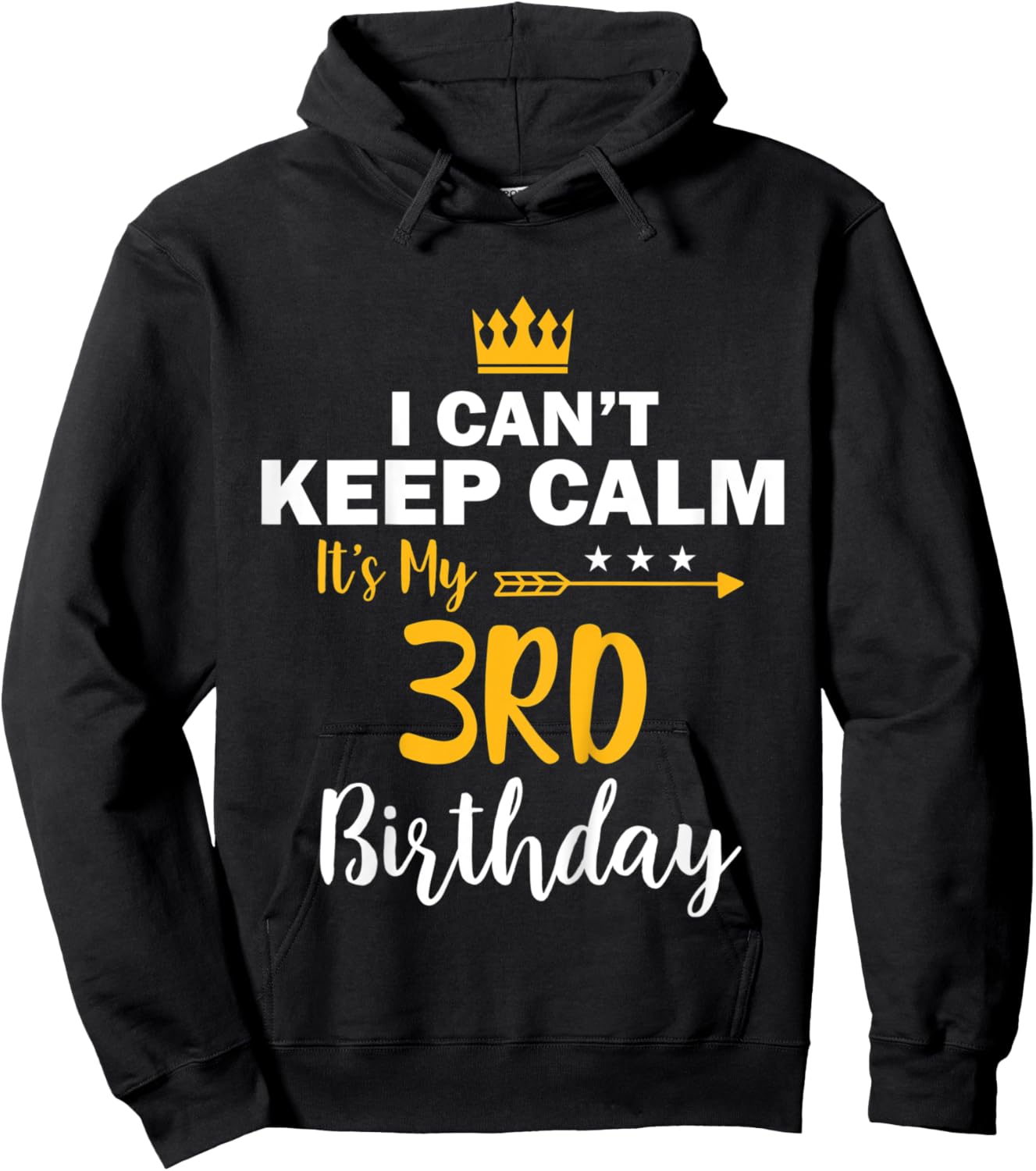 Kids I Cant Keep Calm It's My 3rd Birthday Hoodie - Hoodie | Black