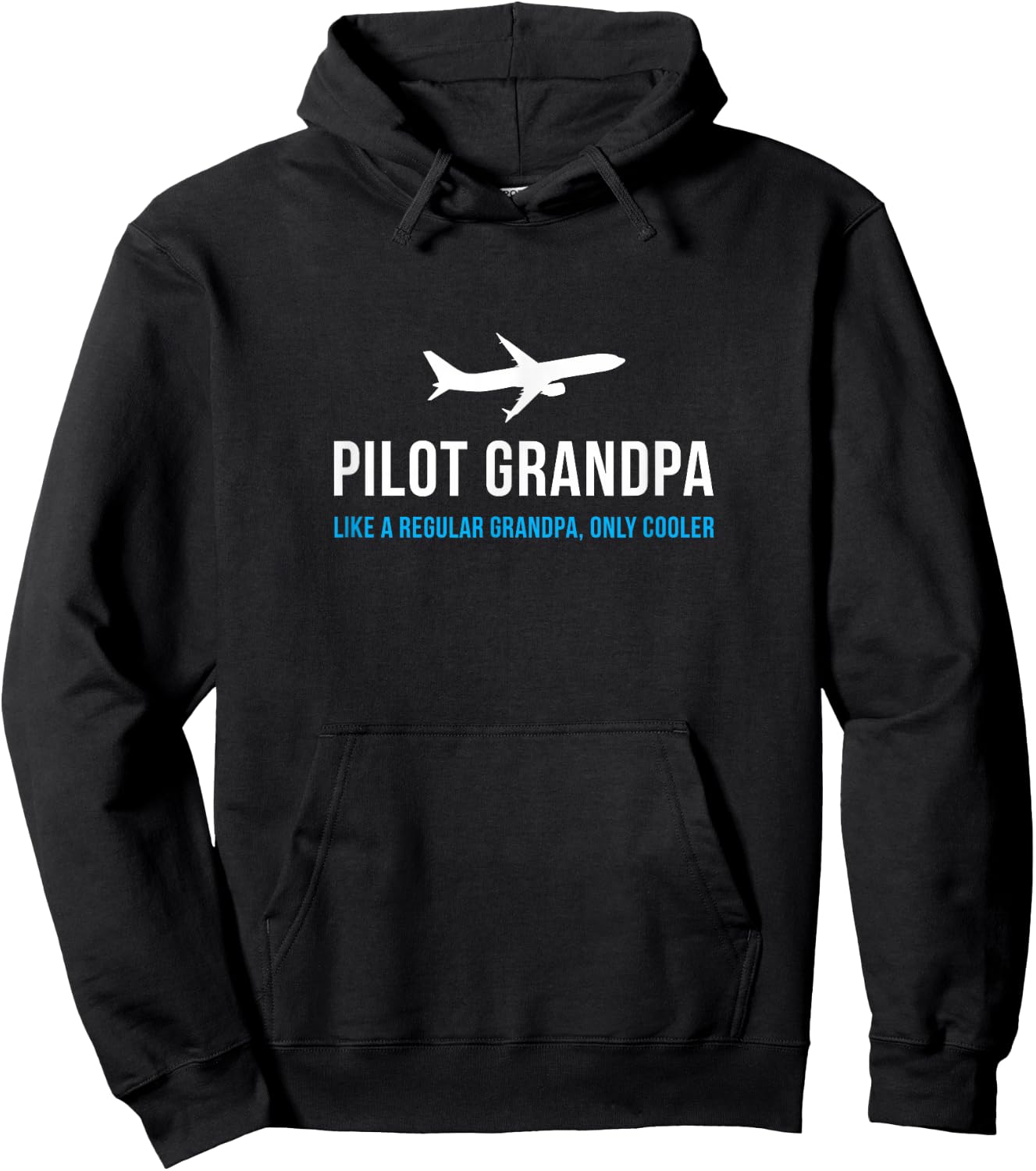 Pilot Grandpa Funny Cute Airplane Aviation Gift Hoodie - Hoodie | Black
