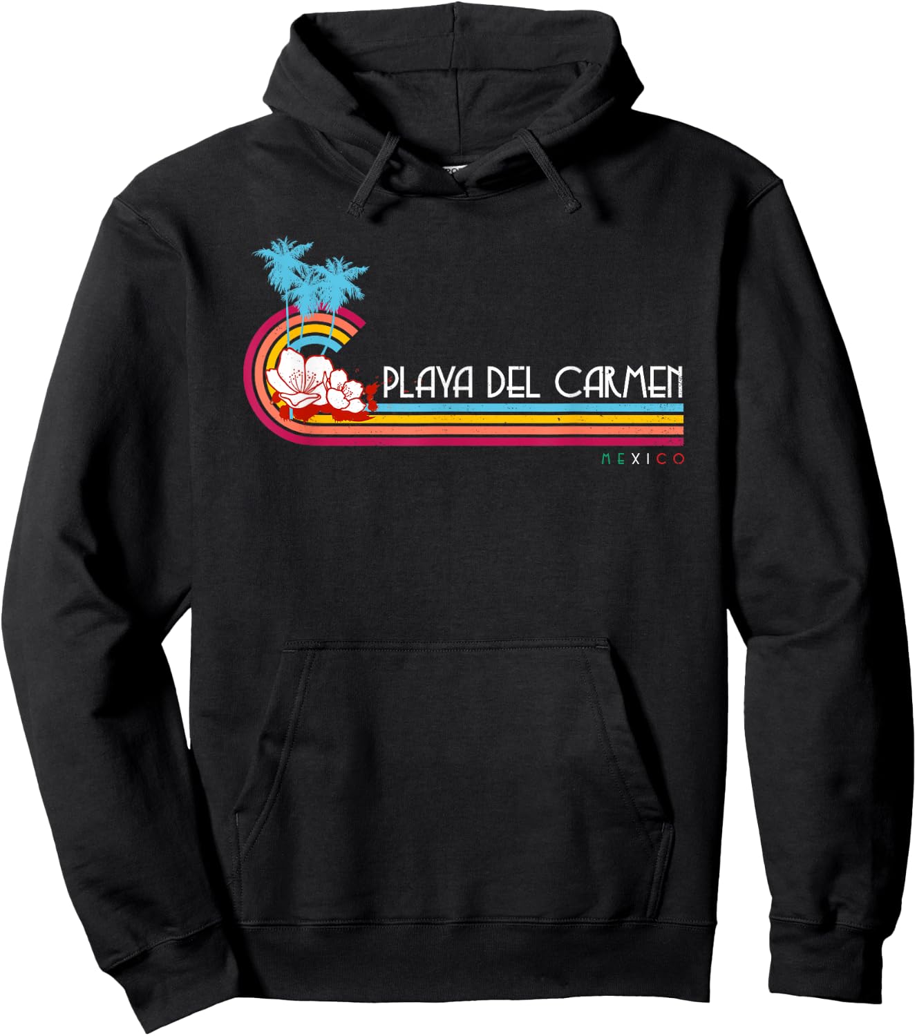 Summer Vacation Vintage Mexico Playa Del Carmen Beach Hoodie - Hoodie | Black