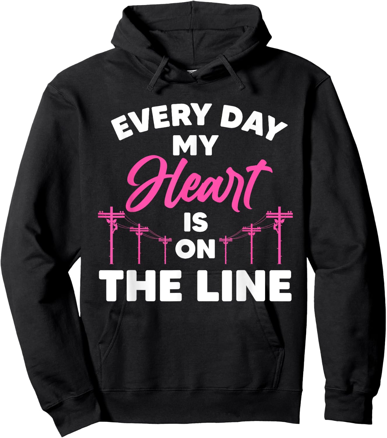 Funny Lineman Wife Girlfriend Design For Lineman Lover Women Hoodie - Hoodie | Black